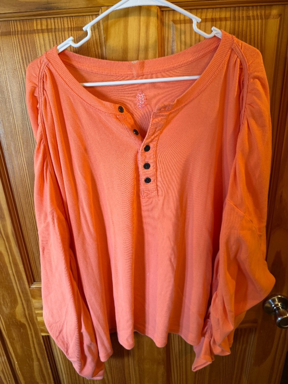 Orange Free People Movement Long Sleeve Shirt